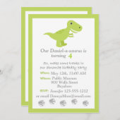 恐竜Tレックス子供の誕生日の招待 招待状 (正面/裏面)