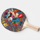 恐竜Tレックス愛 卓球ラケット (横)