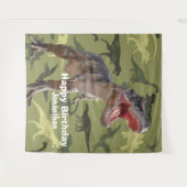 恐竜Tレックス模様ジュラシック背景 タペストリー (正面(横))