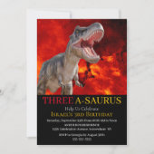 恐竜Tレックス火ジュラシックワールド 招待状 (正面)