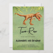 恐竜Tレックス第二誕生日パーティー 招待状 (正面)