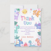 恐竜Tレックス誕生日サンキューカード サンキューカード (正面)