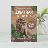 恐竜Tレックス誕生日テーマパーティー 招待状 (スタンド正面)