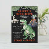 恐竜Tレックス誕生日パーティーの招待状 招待状 (スタンド正面)