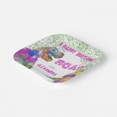 恐竜Tレックス誕生日パーティーピンク ペーパープレート (傾斜あり)