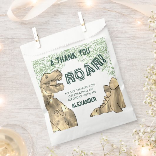 恐竜Tレックス轟音誕生日会 フェイバーバッグ (クリップ留めされた状態)