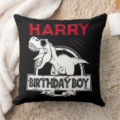 恐竜Tレックス轟音誕生日少年 クッション (ブランケット)