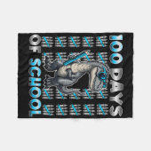 恐竜Tレックス100日の学校アパレル100日 フリースブランケット (正面(横))