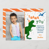 恐竜Tレックス3レックス誕生日サンキューカード 招待状 (正面/裏面)