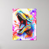 恐竜Tレックス-カラフル恐竜トレックス キャンバスプリント (正面)