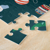 恐竜Tレックス:クリスマス新年。 ジグソーパズル (側面)