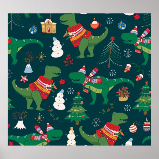 恐竜Tレックス：クリスマス新年。 ポスター (正面)