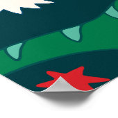 恐竜Tレックス：クリスマス新年。 ポスター (角)