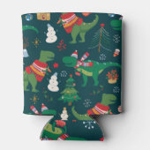 恐竜Tレックス:クリスマス新年。 缶クーラー (裏面)