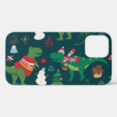 恐竜Tレックス：クリスマス新年。 Case-Mate iPhoneケース (裏面 (横))