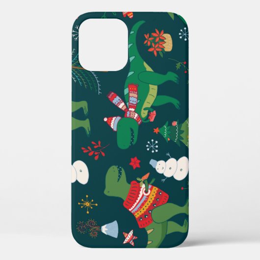 恐竜Tレックス：クリスマス新年。 Case-Mate iPhoneケース (裏面)