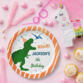 恐竜TレックスTレックス誕生会紙プレート ペーパープレート (パーティー)