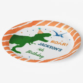 恐竜TレックスTレックス誕生会紙プレート ペーパープレート (アングル)