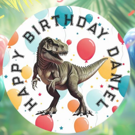 恐竜T=レックス誕生日 ラウンドペーパーコースター