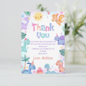 恐竜T-Rexの誕生日お礼カード サンキューカード (スタンド正面)