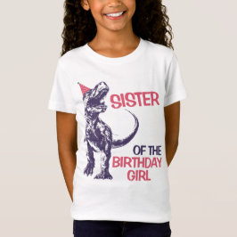 恐竜T-Rexパーティーハット 誕生日ガールの姉妹 Tシャツ
