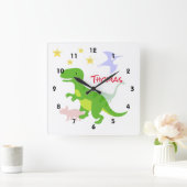 恐竜TRex スクエア壁時計 (ホーム)