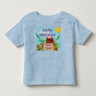 恐角火山ボーイバースデーパーティー トドラーTシャツ