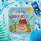 恐角火山ボーイバースデーパーティー ペーパープレート (パーティー)