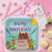 恐角火山ボーイバースデーパーティー ペーパープレート (パーティー)