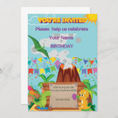 恐角火山ボーイバースデーパーティー 招待状 (正面/裏面)