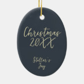 恒星のジェイ・バードズ絵を描のクリスマスカスタムの年 セラミックオーナメント (裏面)