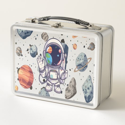 恒星の弁当箱宇宙をテーマにした子供用の弁当内容 メタルランチボックス (正面)