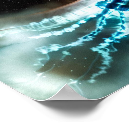 恒星を周回する電気宇宙ゼリー魚 ポスター (角)