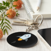 恒星ルーメンラウンドキーチェーン(黒) キーホルダー (側面)