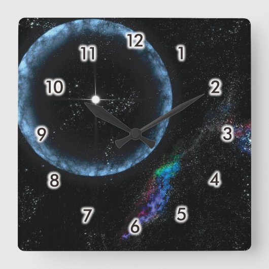 恒星地震 スクエア壁時計 (正面)