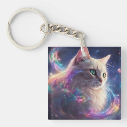 恒星子猫 – 宇宙キャットアート キーホルダー (正面)