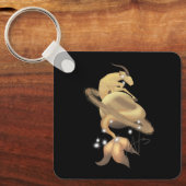 恒星山羊座土星〔占星術の〕十二宮図金属 キーホルダー (正面)