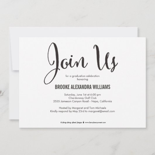 恒星年編集可能文字カラー卒業表(白) 招待状 (裏面)