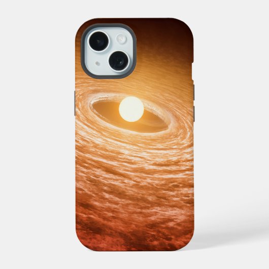 恒星FUオリオン座星を取り巻く物質の円盤 iPhone 15ケース (裏面)