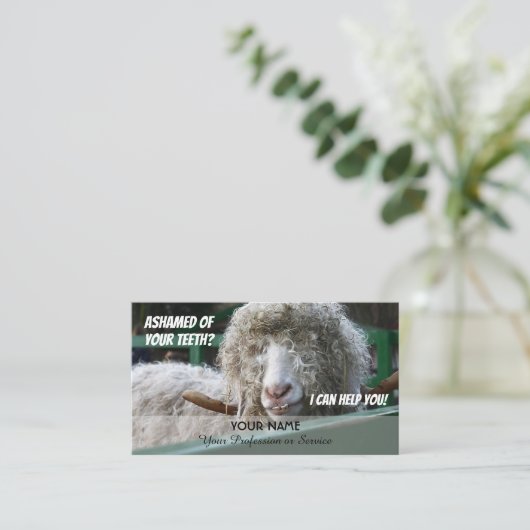 恥おもしろいずかしい仕事に対する歯科専門家の歯 名刺 (スタンド正面)