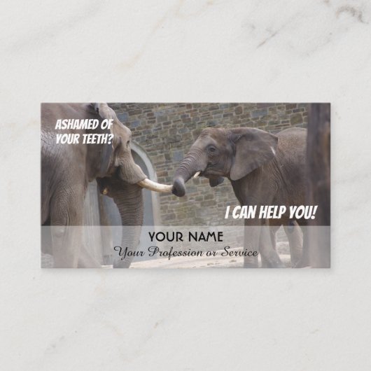 恥おもしろいずかしい仕事に対する歯科専門家の歯 名刺 (正面)