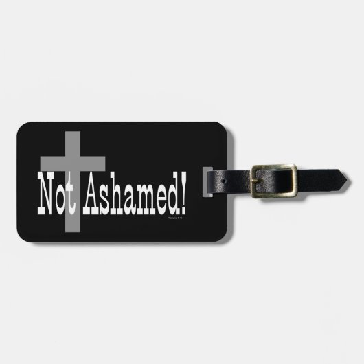 恥じなかった! ロマンの1:16 (十字と) ラゲッジタグ (正面横)
