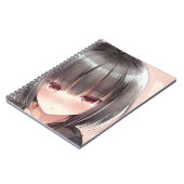 恥ずかしいアニメガールブルネットボブ琥珀の目 ノートブック (左側)