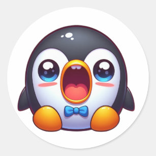 恥ずかしい可愛いペンギン ラウンドシール