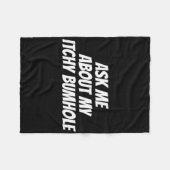 恥ずかしい独身パーティーの罰 腕立て伏せで痒いお尻 フリースブランケット (正面(横))