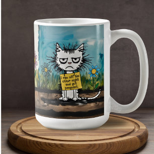 恥ずかしい猫の看板おもしろい句かわいい漫画 コーヒーマグカップ