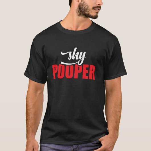 恥ずかしがり屋のうんこ人間 内向的なトイレのストレス ユーモア --- Tシャツ (正面)