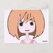 恥ずかしがり屋のスマイル（ピンク） ポストカード (裏面)