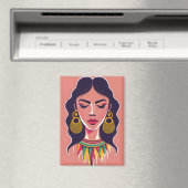 恥ずかしがり屋の女の子が泣く マグネット (インサイチュ (食洗機))