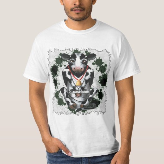 恥ずかしがり屋の牛バケツ Tシャツ (正面)